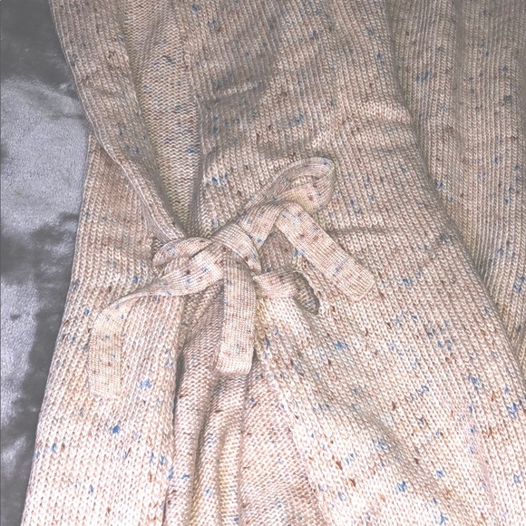 LOFT Flecked Flaxen Beige Side Tie Poncho - Picture 6 of 6